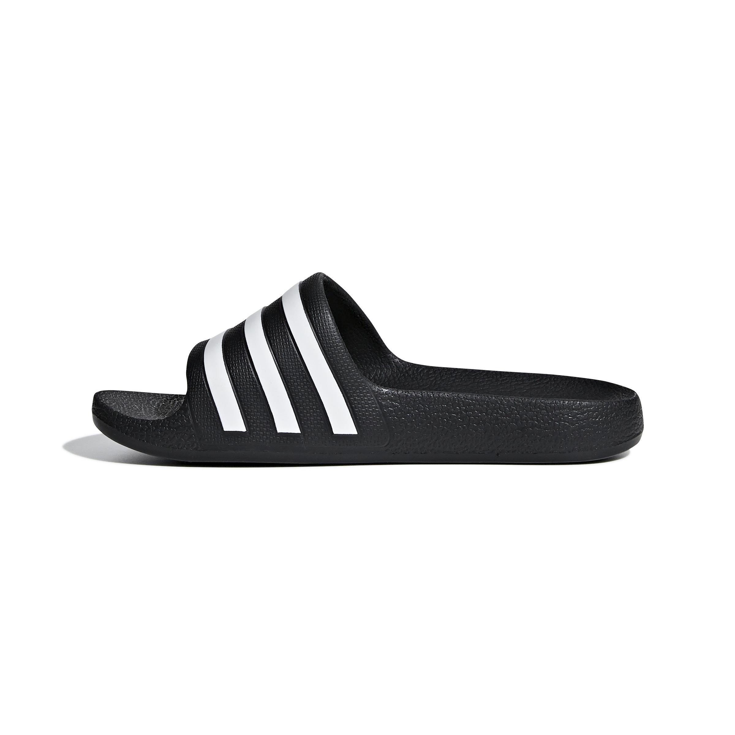 Unisex Kids Adilette Aqua Slides, Black, A701_ONE, large image number 7