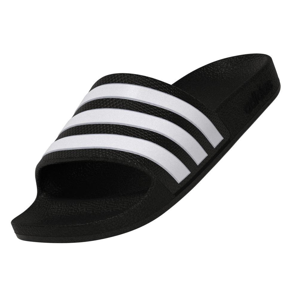 Unisex Kids Adilette Aqua Slides, Black, A701_ONE, large image number 12