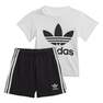 Unisex Kids Trefoil Shorts Tee Set, White, A701_ONE, thumbnail image number 1