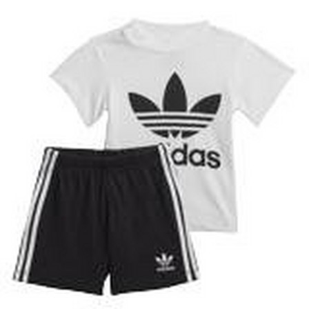 Unisex Kids Trefoil Shorts Tee Set, White, A701_ONE, large image number 13