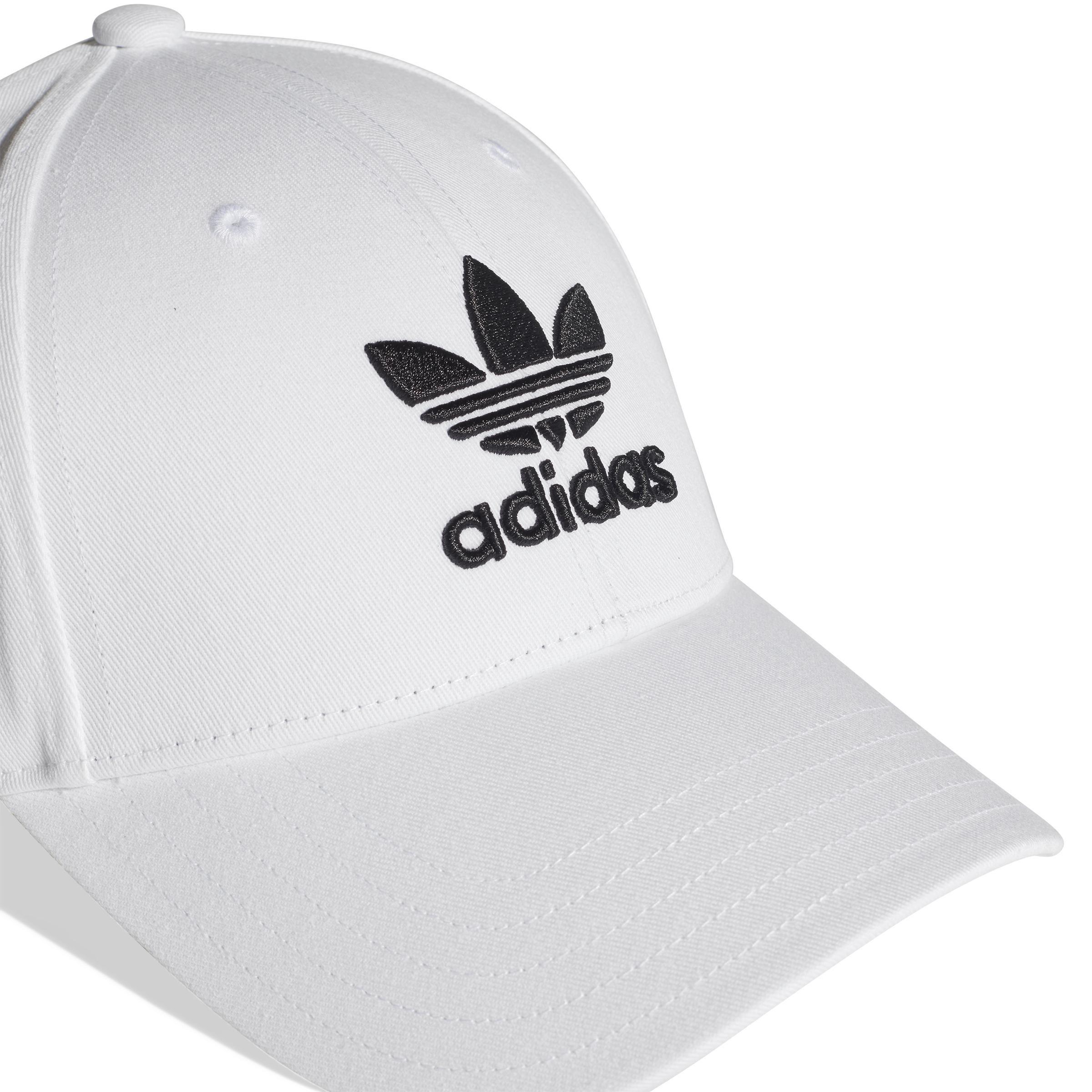 Unisex Trefoil Baseball Cap, White, A701_ONE, large image number 3