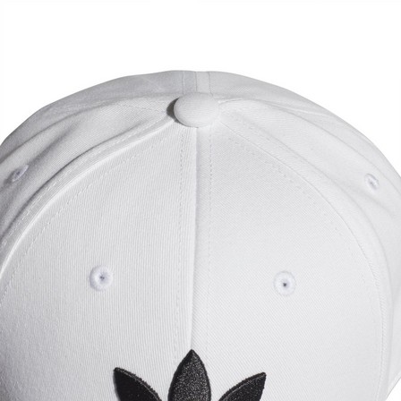 Unisex Trefoil Baseball Cap, White, A701_ONE, large image number 4