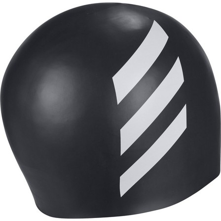 Unisex 3-Stripes Swim Cap, black, A701_ONE, large image number 3