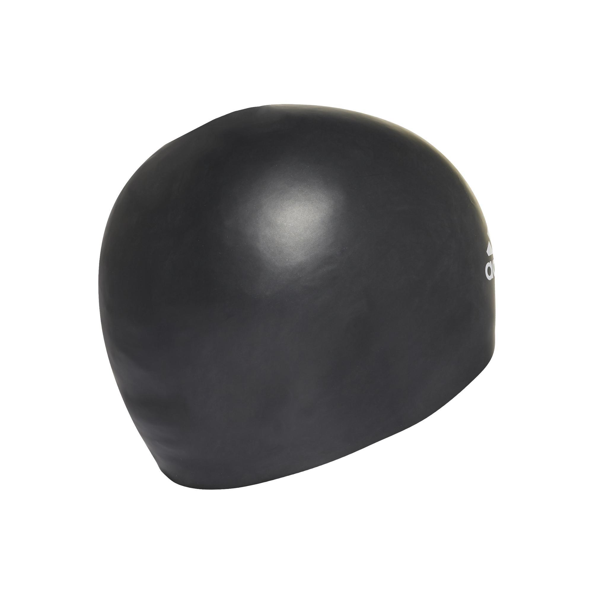 Unisex 3-Stripes Swim Cap, Black, A701_ONE, large image number 4
