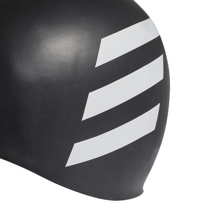 Unisex 3-Stripes Swim Cap, black, A701_ONE, large image number 5