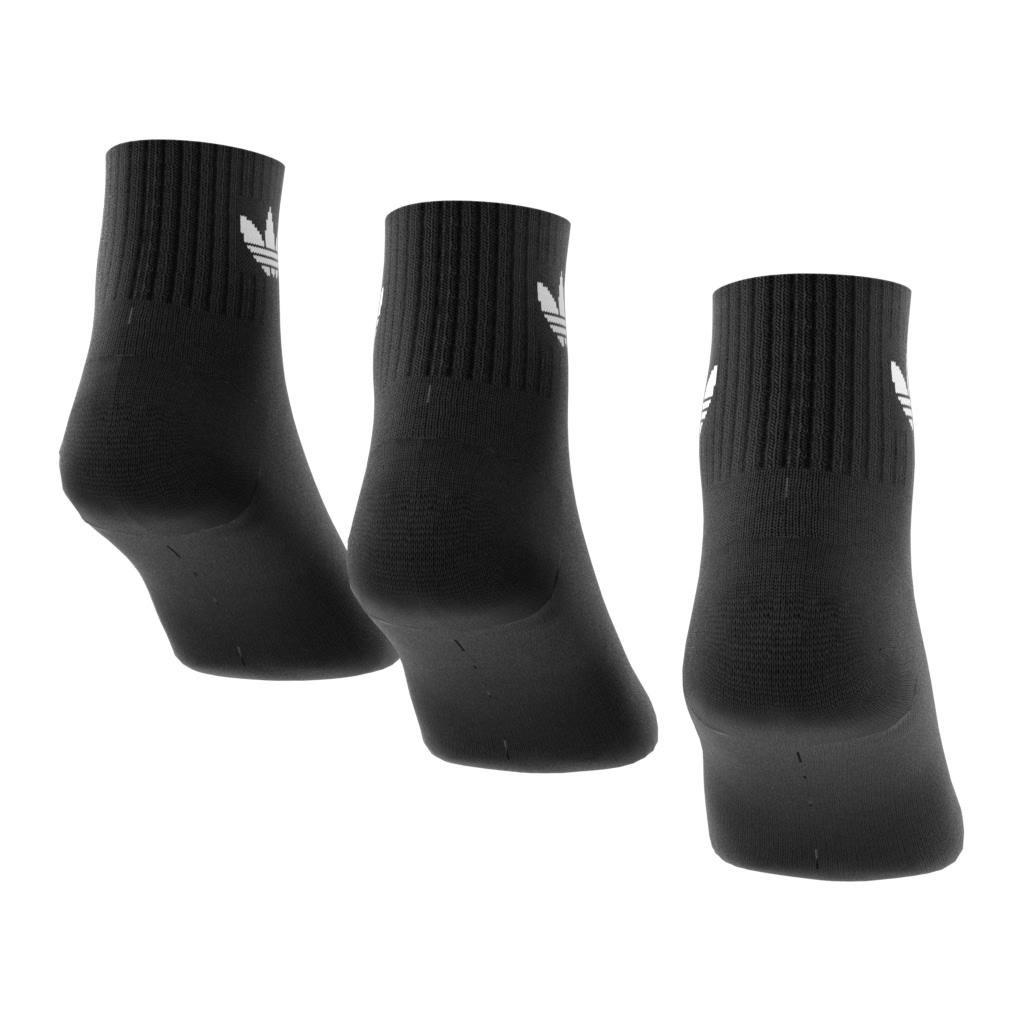 Unisex Mid Crew Socks 3 Pairs, Black, A701_ONE, large image number 0