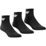 Unisex Mid Cut Crew Socks 3 Pairs , Black, A701_ONE, thumbnail image number 1