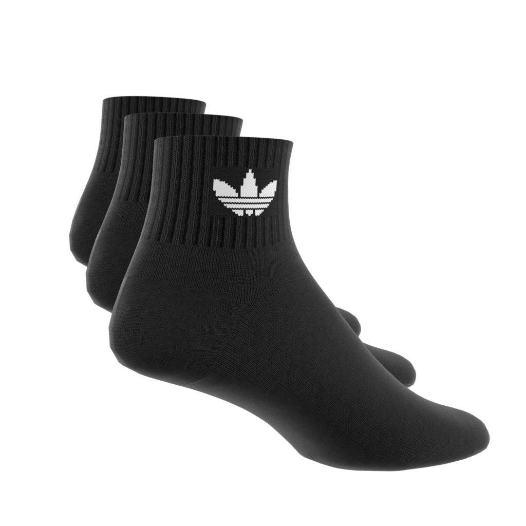 Unisex Mid Crew Socks 3 Pairs, Black, A701_ONE, large image number 1