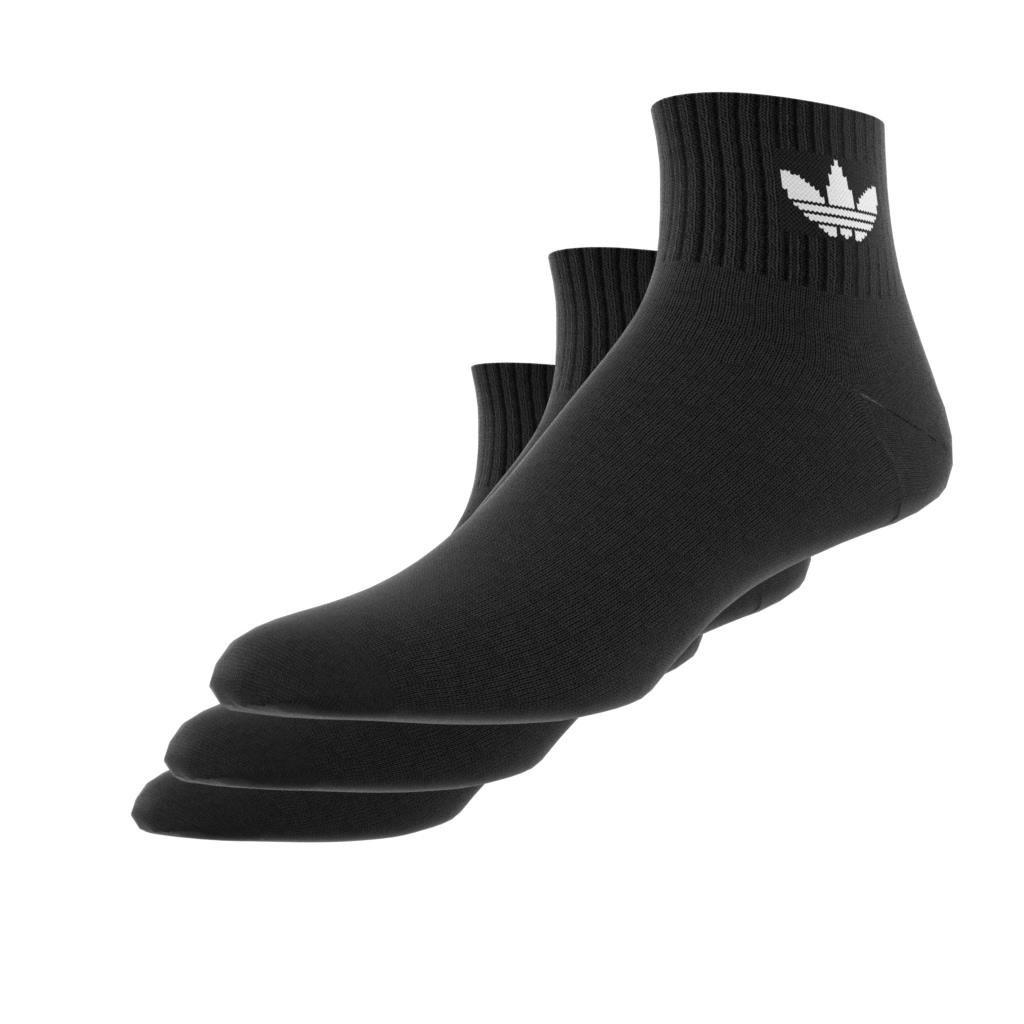 Unisex Mid Crew Socks 3 Pairs, Black, A701_ONE, large image number 2