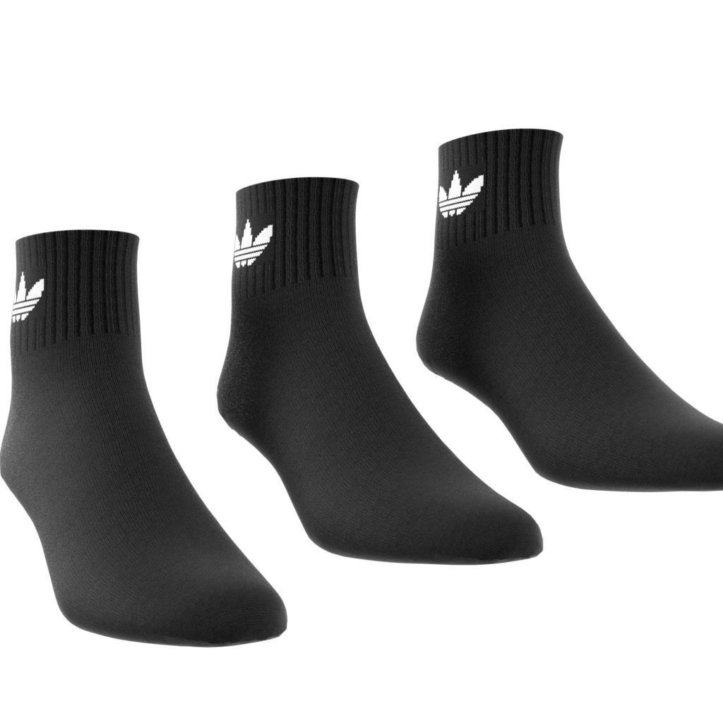 Unisex Mid Crew Socks 3 Pairs, Black, A701_ONE, large image number 4