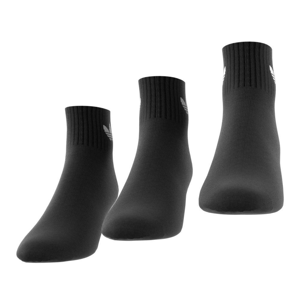 Unisex Mid Crew Socks 3 Pairs, Black, A701_ONE, large image number 5