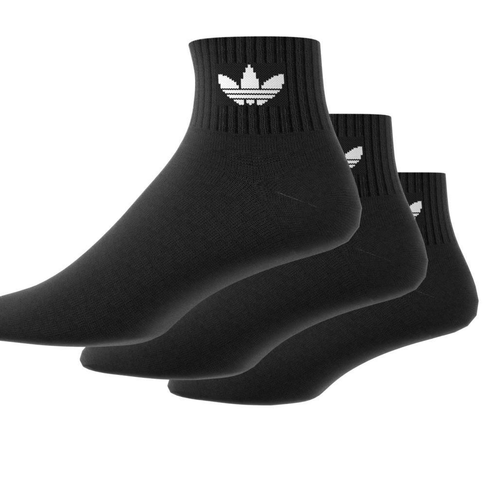 Unisex Mid Crew Socks 3 Pairs, Black, , large image number 6