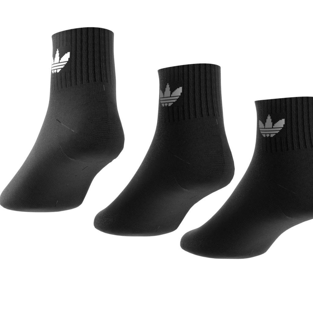 Unisex Mid Crew Socks 3 Pairs, Black, A701_ONE, large image number 7