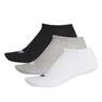 Unisex Trefoil Liner Socks 3 Pairs, white, A701_ONE, thumbnail image number 0