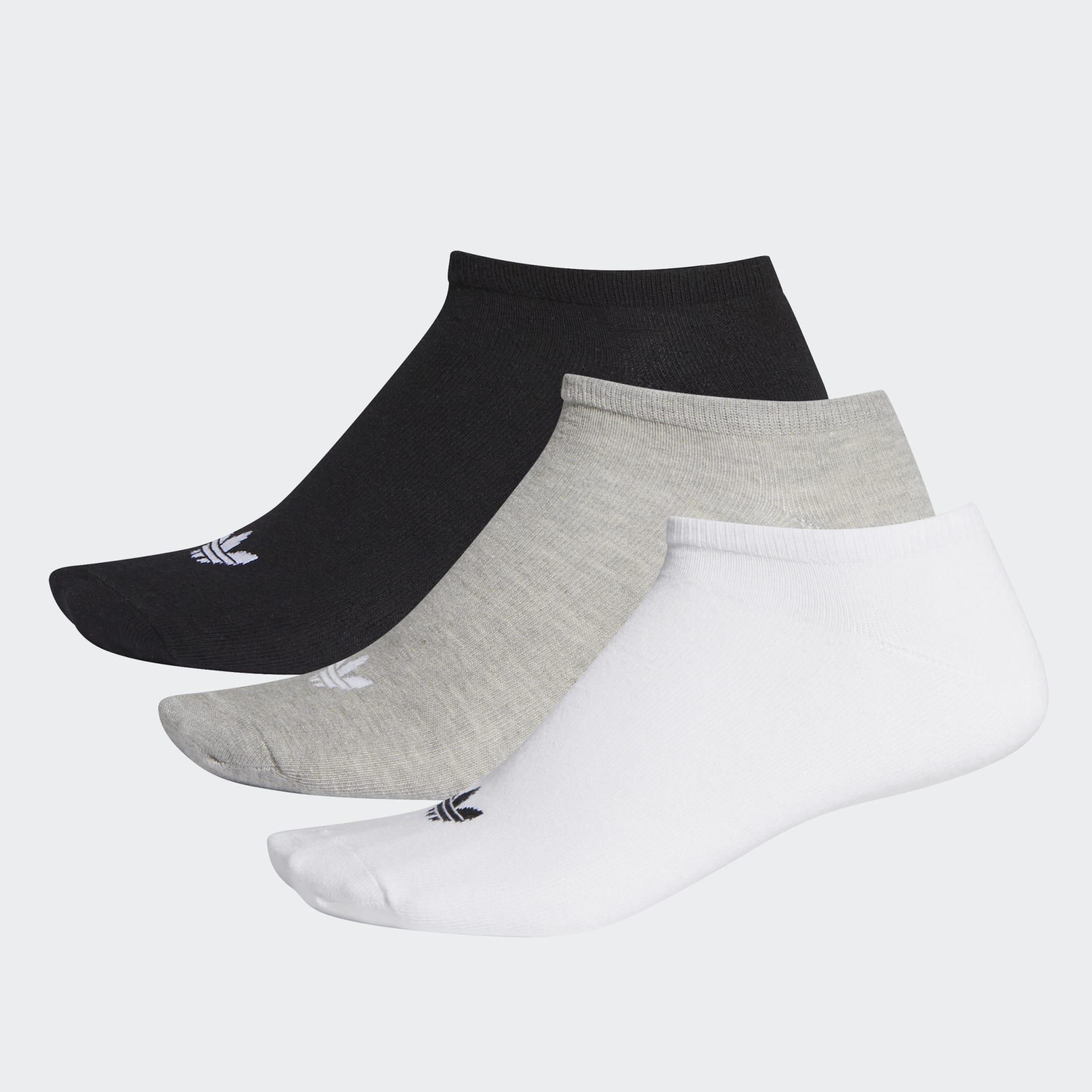 Unisex Trefoil Liner Socks 3 Pairs, White, A701_ONE, large image number 0