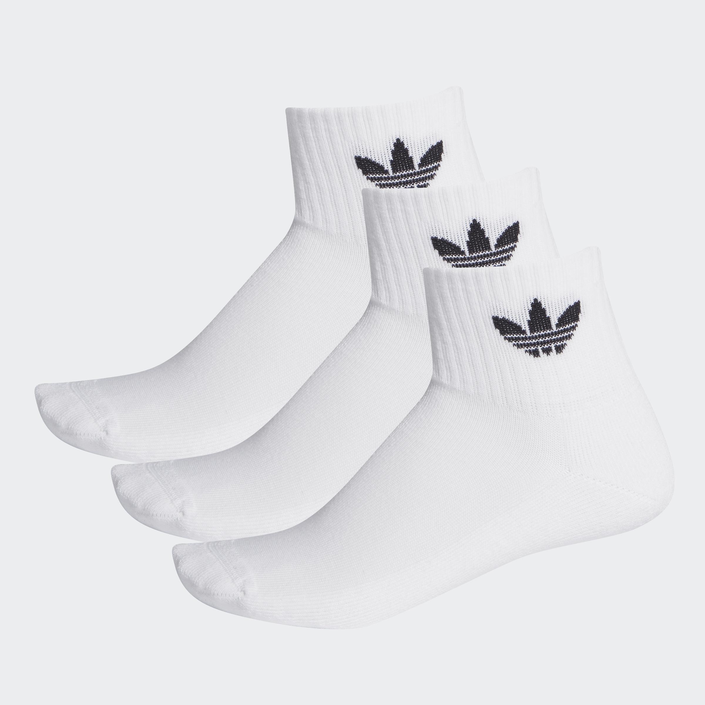 Unisex Mid Crew Socks 3 Pairs, White, A701_ONE, large image number 1