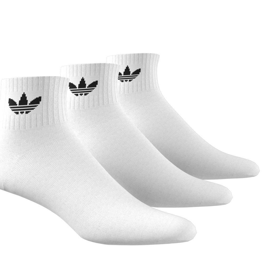 Unisex Mid Crew Socks 3 Pairs, White, , large image number 2