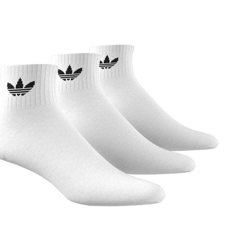 Unisex Mid-Cut Ankle Socks - 3 Pairs, White, A701_ONE, large image number 6