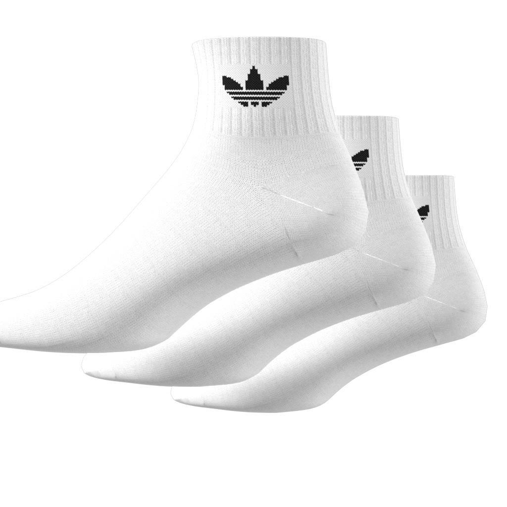 Unisex Mid Crew Socks 3 Pairs, White, , large image number 7