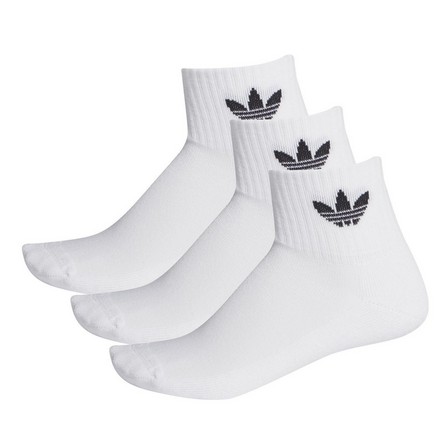 Unisex Mid-Cut Ankle Socks - 3 Pairs, White, A701_ONE, large image number 12