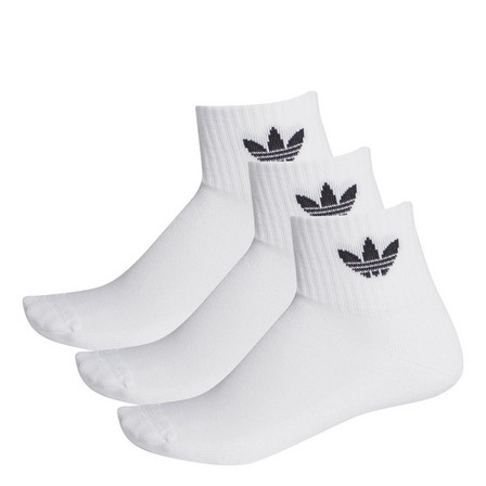 Unisex Mid-Cut Ankle Socks - 3 Pairs, White, A701_ONE, large image number 23