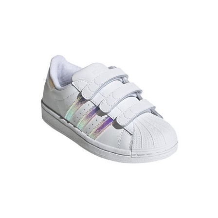 Unisex Kids Superstar Shoes Ftwr, White, A701_ONE, large image number 6