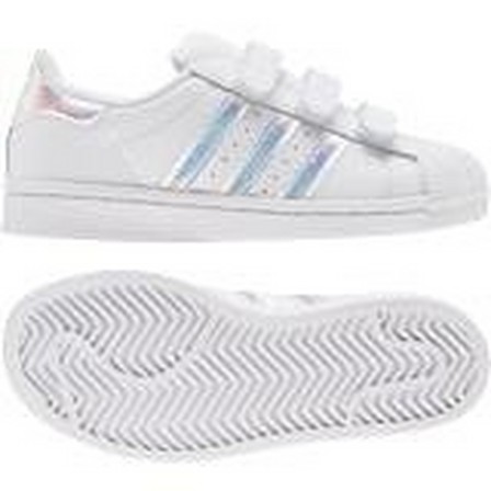 Unisex Kids Superstar Shoes Ftwr, White, A701_ONE, large image number 27
