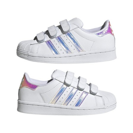 Unisex Kids Superstar Shoes Ftwr, White, A701_ONE, large image number 38