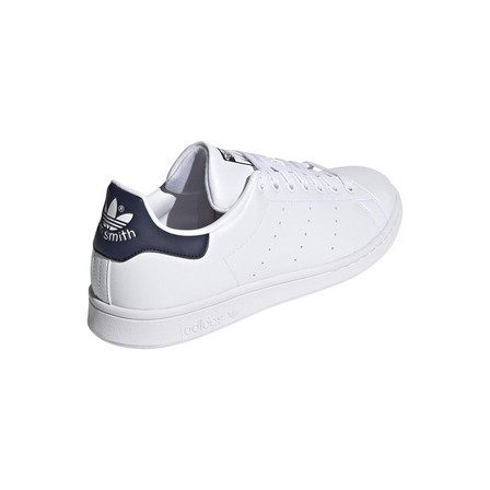Mens Stan Smith Black Heel Tab Shoes, White, A701_ONE, large image number 4