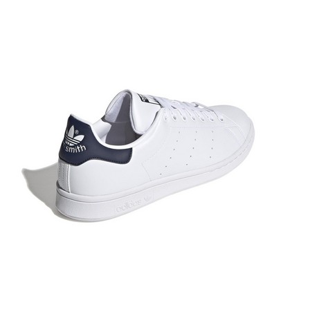 Mens Stan Smith Black Heel Tab Shoes, White, A701_ONE, large image number 5