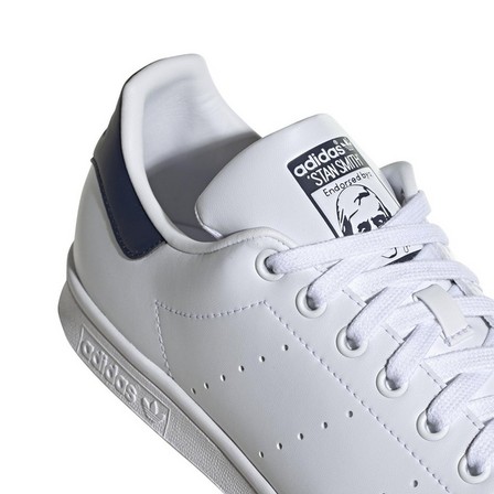 Mens Stan Smith Black Heel Tab Shoes, White, A701_ONE, large image number 6