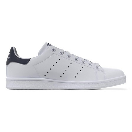 Mens Stan Smith Black Heel Tab Shoes, White, A701_ONE, large image number 10