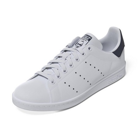 Mens Stan Smith Black Heel Tab Shoes, White, A701_ONE, large image number 11