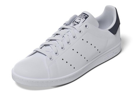 Mens Stan Smith Black Heel Tab Shoes, White, A701_ONE, large image number 19
