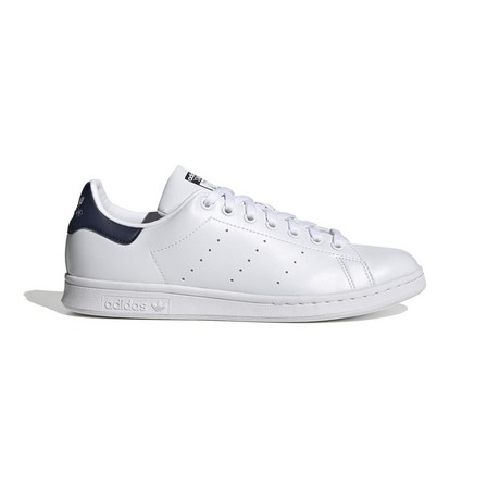 Mens Stan Smith Black Heel Tab Shoes, White, A701_ONE, large image number 21