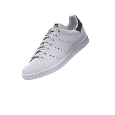 Mens Stan Smith Black Heel Tab Shoes, White, A701_ONE, large image number 24