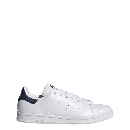 Mens Stan Smith Black Heel Tab Shoes, White, A701_ONE, large image number 33