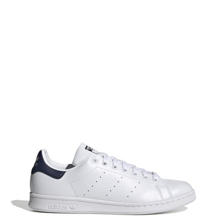 Mens Stan Smith Black Heel Tab Shoes, White, A701_ONE, large image number 35