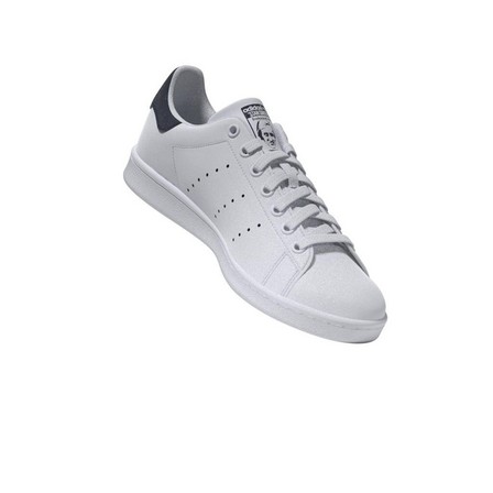 Mens Stan Smith Black Heel Tab Shoes, White, A701_ONE, large image number 41