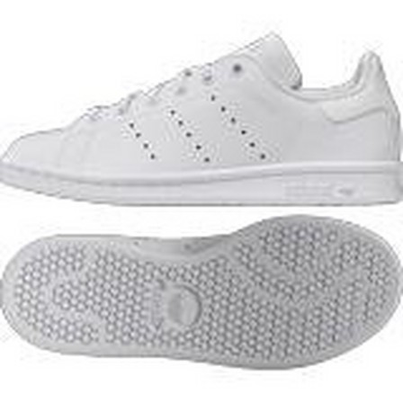 Unisex Kids Stan Smith Shoes, White, A701_ONE, large image number 14