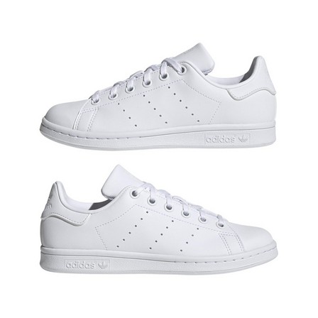 Unisex Kids Stan Smith Shoes, White, A701_ONE, large image number 19