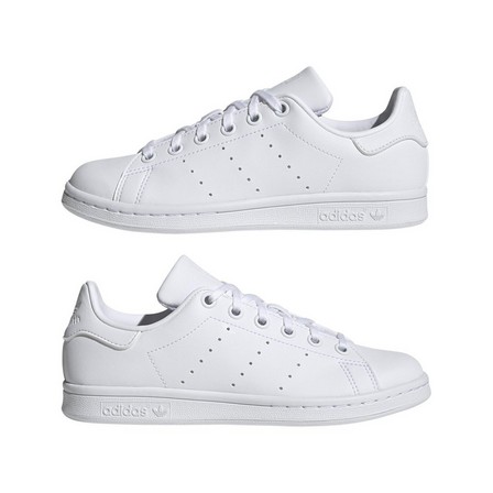Unisex Kids Stan Smith Shoes, White, A701_ONE, large image number 23