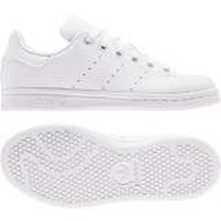 Unisex Kids Stan Smith Shoes, White, A701_ONE, large image number 27