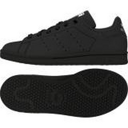 Kids Unisex Stan Smith Shoes, Black, A701_ONE, large image number 13