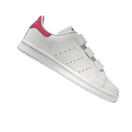 Unisex Kids Stan Smith Shoes, White, A701_ONE, large image number 4