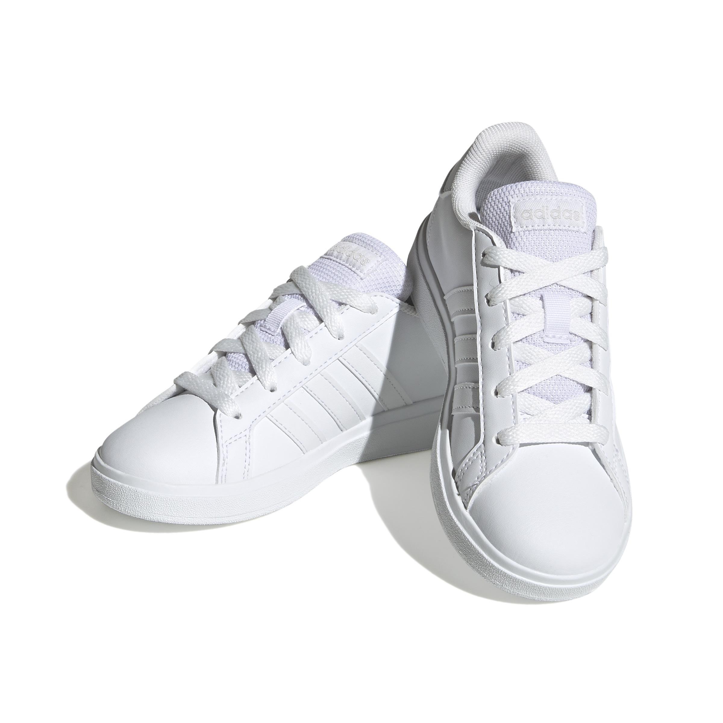 Unisex Kids Grand Court Lifestyle Tennis Lace-Up Shoes, White, A701_ONE, large image number 2