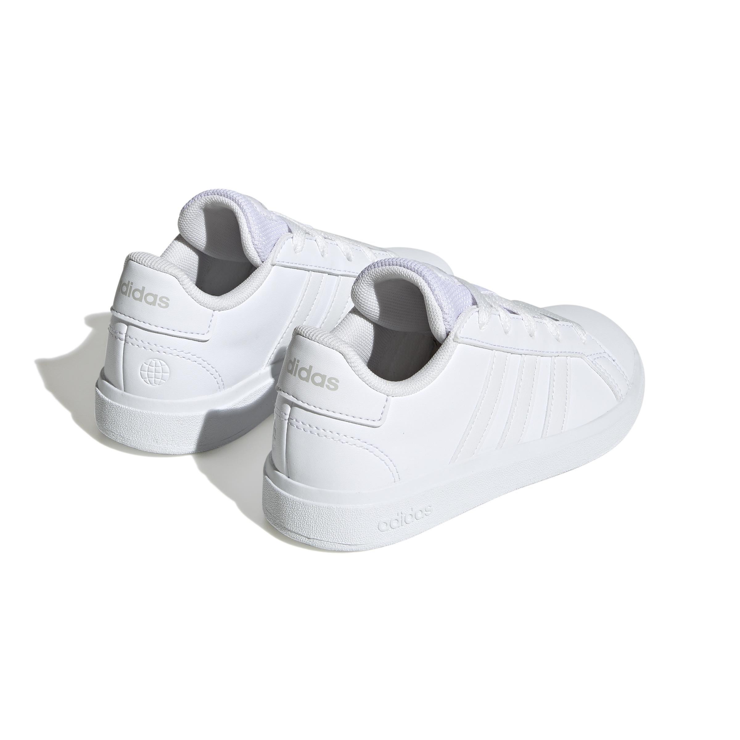 Unisex Kids Grand Court Lifestyle Tennis Lace-Up Shoes, White, , large image number 3