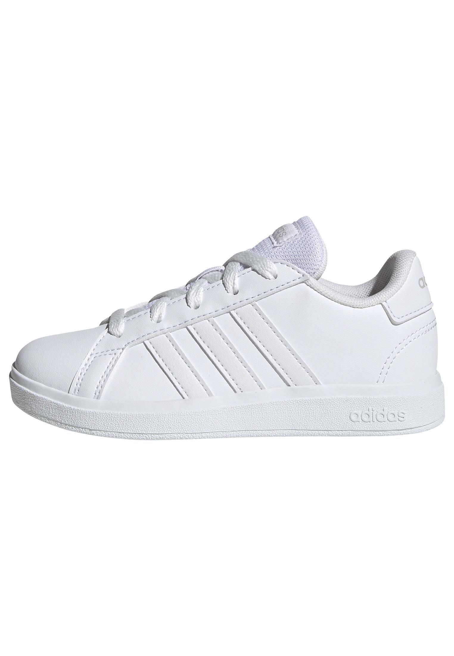 Unisex Kids Grand Court Lifestyle Tennis Lace-Up Shoes, White, , large image number 6