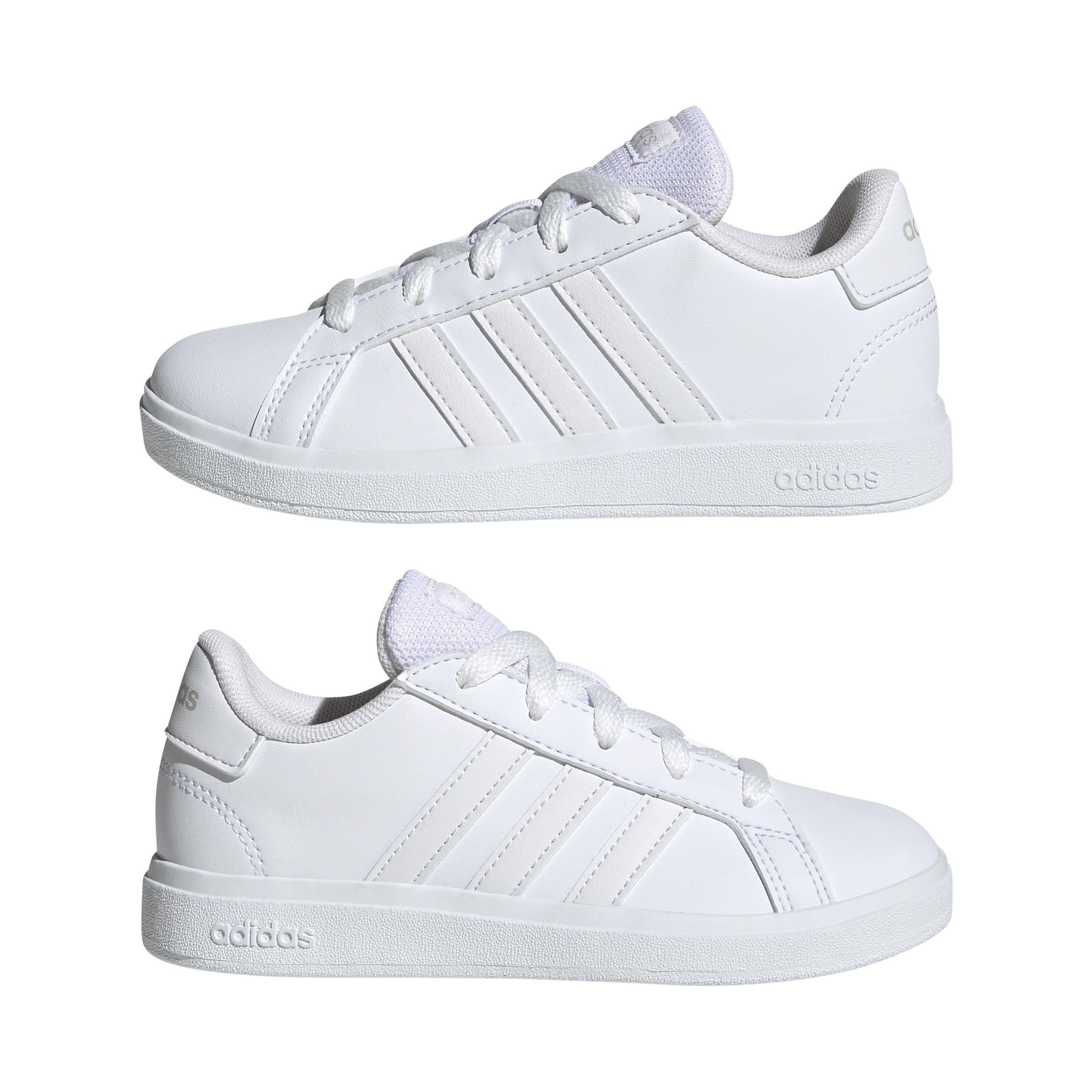 Unisex Kids Grand Court Lifestyle Tennis Lace-Up Shoes, White, , large image number 7