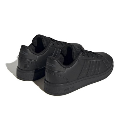 Kids Unisex Grand Court Lifestyle Tennis Lace-Up Shoes, Black, A701_ONE, large image number 2